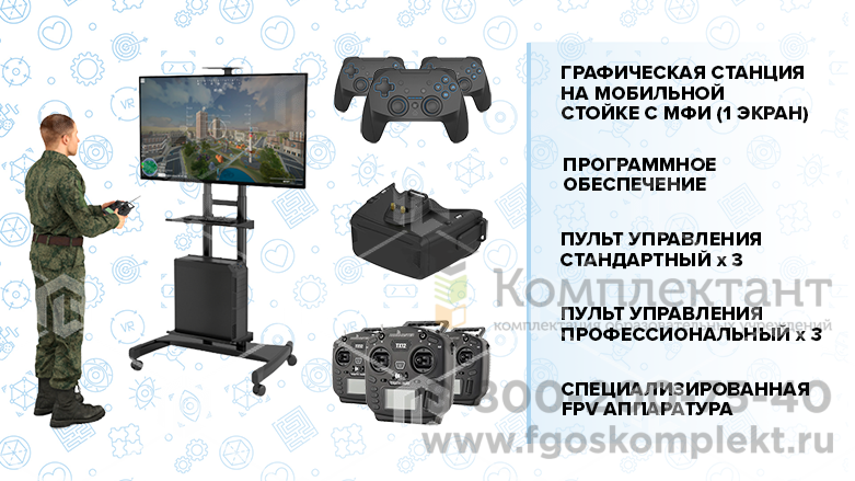 Программно-аппаратный   комплекс для пилотирования беспилотного воздушного судна мультироторного типа (10 лицензий; графическая станция; рабочее место оператора)